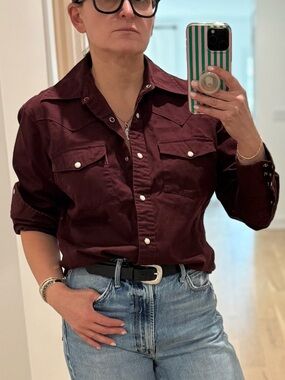 Carhartt Women's Button-Down Western Shirt - Burgundy